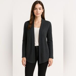 August Silk Wool Blend Open Front Cardigan Gray Women’s Small | Soft Girl
